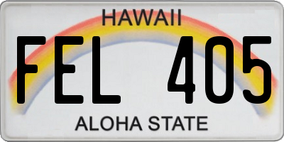 HI license plate FEL405