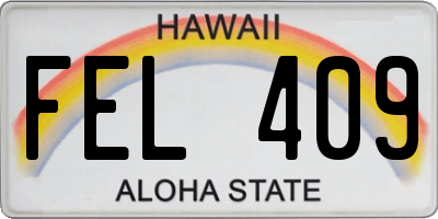 HI license plate FEL409