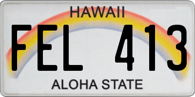 HI license plate FEL413