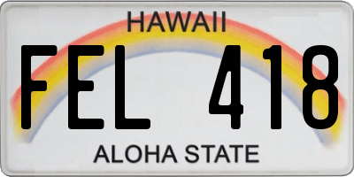 HI license plate FEL418