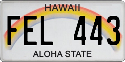 HI license plate FEL443