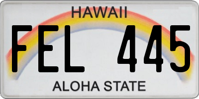 HI license plate FEL445