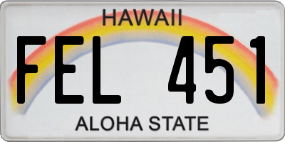 HI license plate FEL451