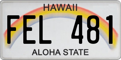 HI license plate FEL481