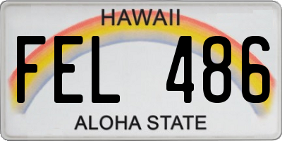 HI license plate FEL486