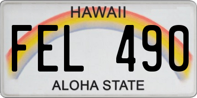 HI license plate FEL490