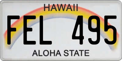 HI license plate FEL495