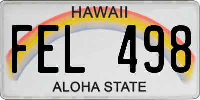 HI license plate FEL498