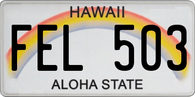 HI license plate FEL503