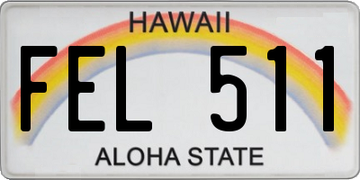 HI license plate FEL511