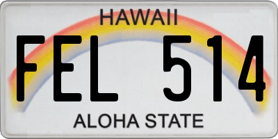 HI license plate FEL514
