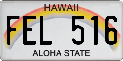 HI license plate FEL516