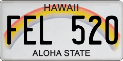 HI license plate FEL520