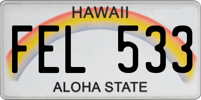 HI license plate FEL533