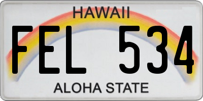 HI license plate FEL534