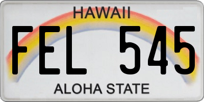 HI license plate FEL545