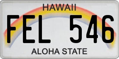 HI license plate FEL546
