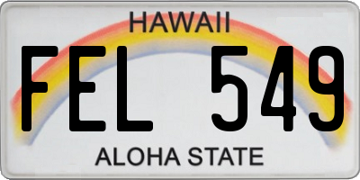 HI license plate FEL549