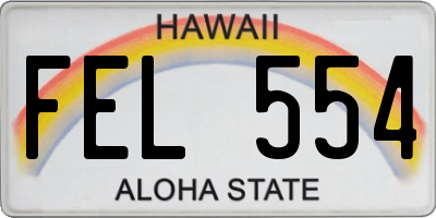 HI license plate FEL554