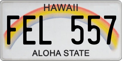 HI license plate FEL557