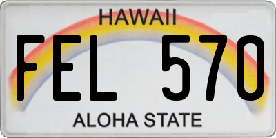 HI license plate FEL570