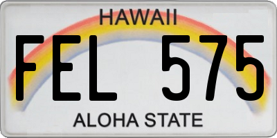 HI license plate FEL575