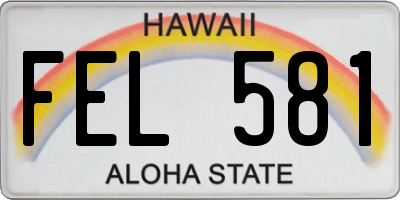 HI license plate FEL581