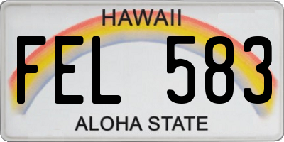 HI license plate FEL583