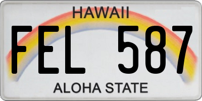 HI license plate FEL587