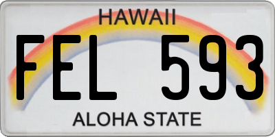 HI license plate FEL593