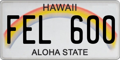 HI license plate FEL600