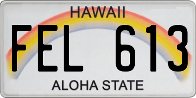 HI license plate FEL613