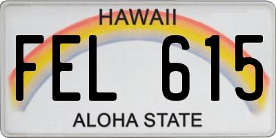 HI license plate FEL615
