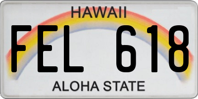 HI license plate FEL618