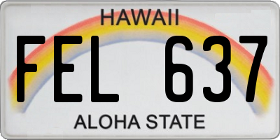 HI license plate FEL637