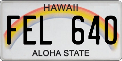 HI license plate FEL640