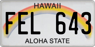 HI license plate FEL643
