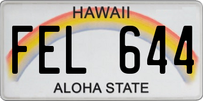 HI license plate FEL644