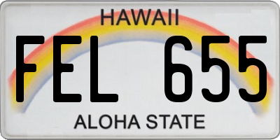 HI license plate FEL655