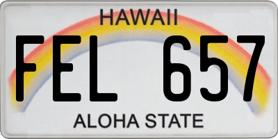 HI license plate FEL657