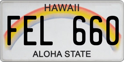 HI license plate FEL660