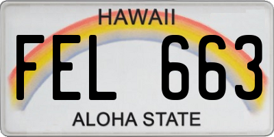HI license plate FEL663