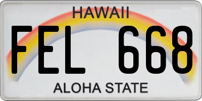 HI license plate FEL668