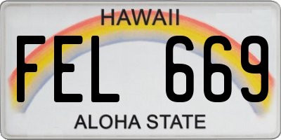 HI license plate FEL669