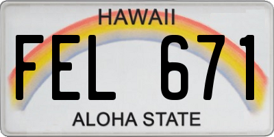 HI license plate FEL671