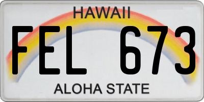 HI license plate FEL673