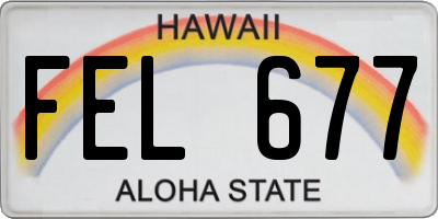 HI license plate FEL677