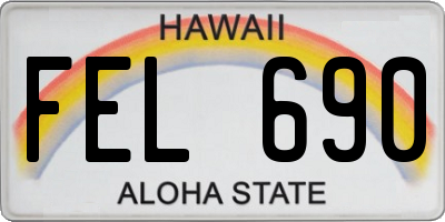 HI license plate FEL690