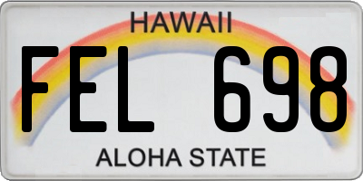 HI license plate FEL698