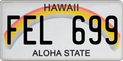 HI license plate FEL699